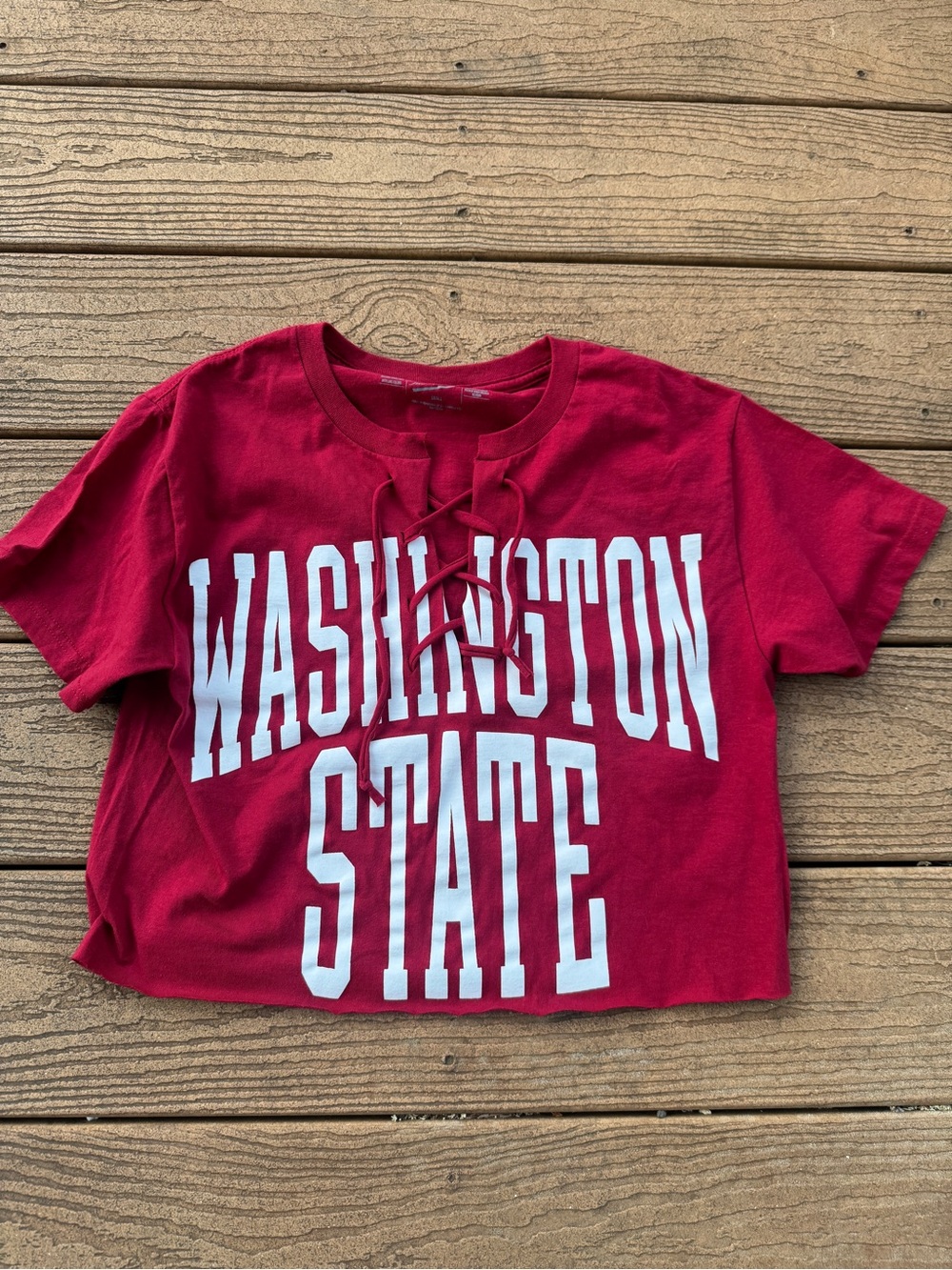 Washington State Lace-Up Crop Tee